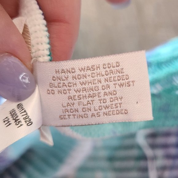 Chico's Watercolor Open Front Cardigan Teal Blue White Size Small/ Chico's 0 - Picture 4 of 8